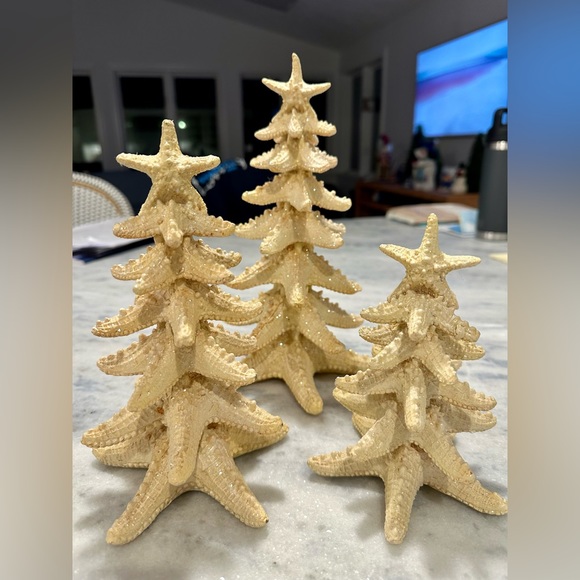Midwest-CBK Starfish Shaped Christmas Holiday Trees Small Medium Large Set of 3 - Picture 2 of 3